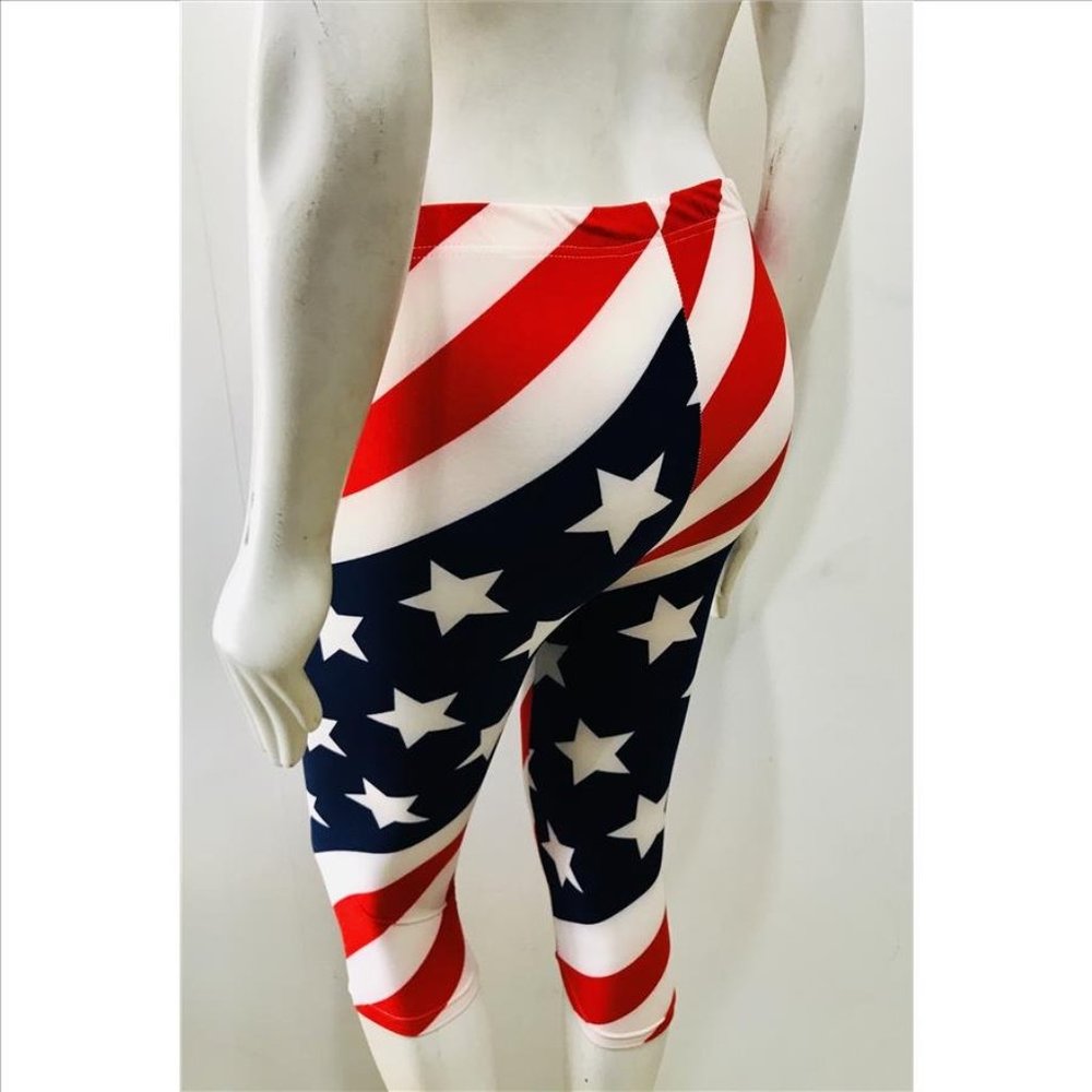 American Flag Capri leggings